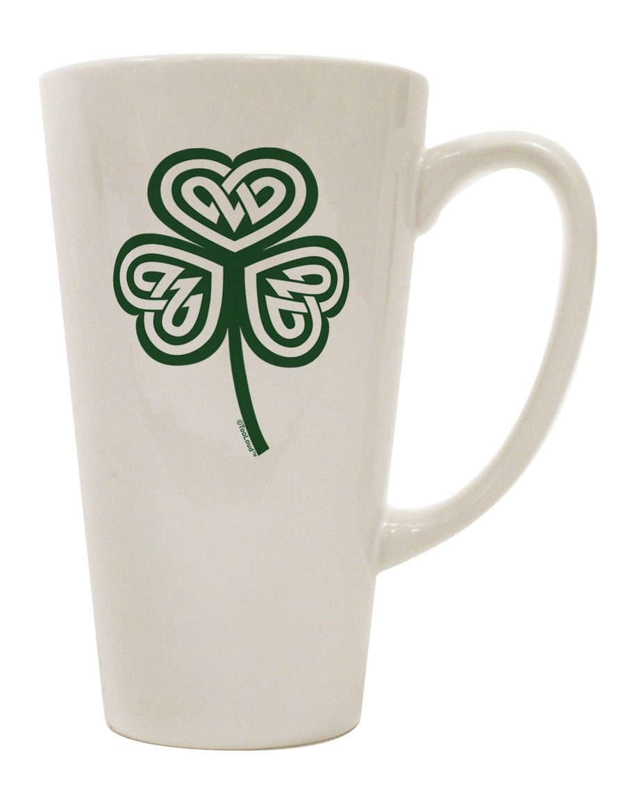 Celtic Knot Irish Shamrock Conical Latte Coffee Mug - Crafted for Drinkware Enthusiasts-Conical Latte Mug-TooLoud-White-Davson Sales