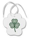 Celtic Knot Irish Shamrock Paw Print Shaped Ornament-Ornament-TooLoud-White-Davson Sales