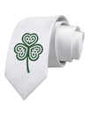 Celtic Knot Irish Shamrock Printed White Necktie