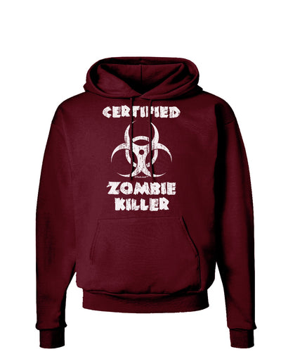 Certified Zombie Killer - Biohazard Dark Hoodie Sweatshirt by TooLoud-Hoodie-TooLoud-Maroon-Small-Davson Sales