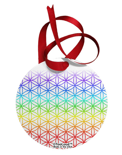 Chakra Flower of Life on White Circular Metal Ornament All Over Print-Ornament-TooLoud-White-Davson Sales