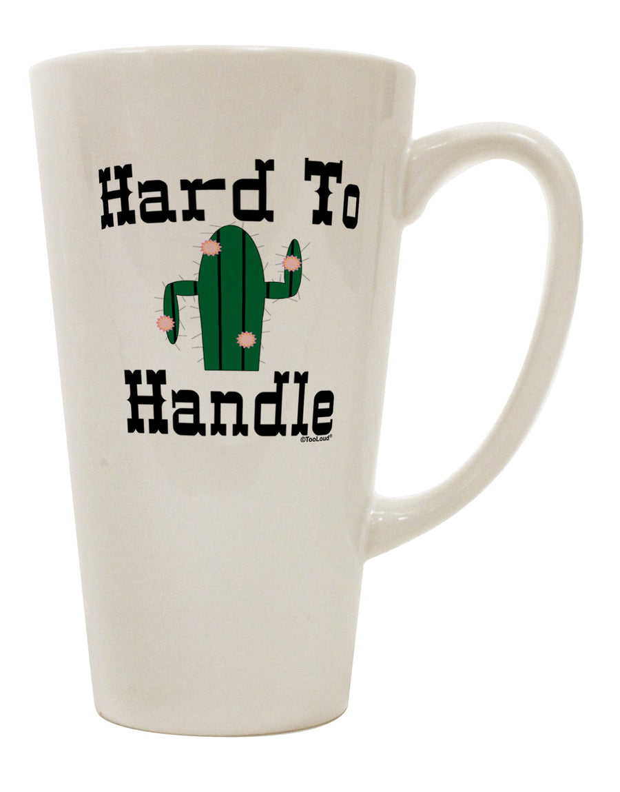 Challenging Cactus Conical Latte Coffee Mug - Crafted for the Discerning Drinkware Enthusiast-Conical Latte Mug-TooLoud-White-Davson Sales