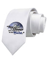 Change In The World Gandhi Printed White Necktie