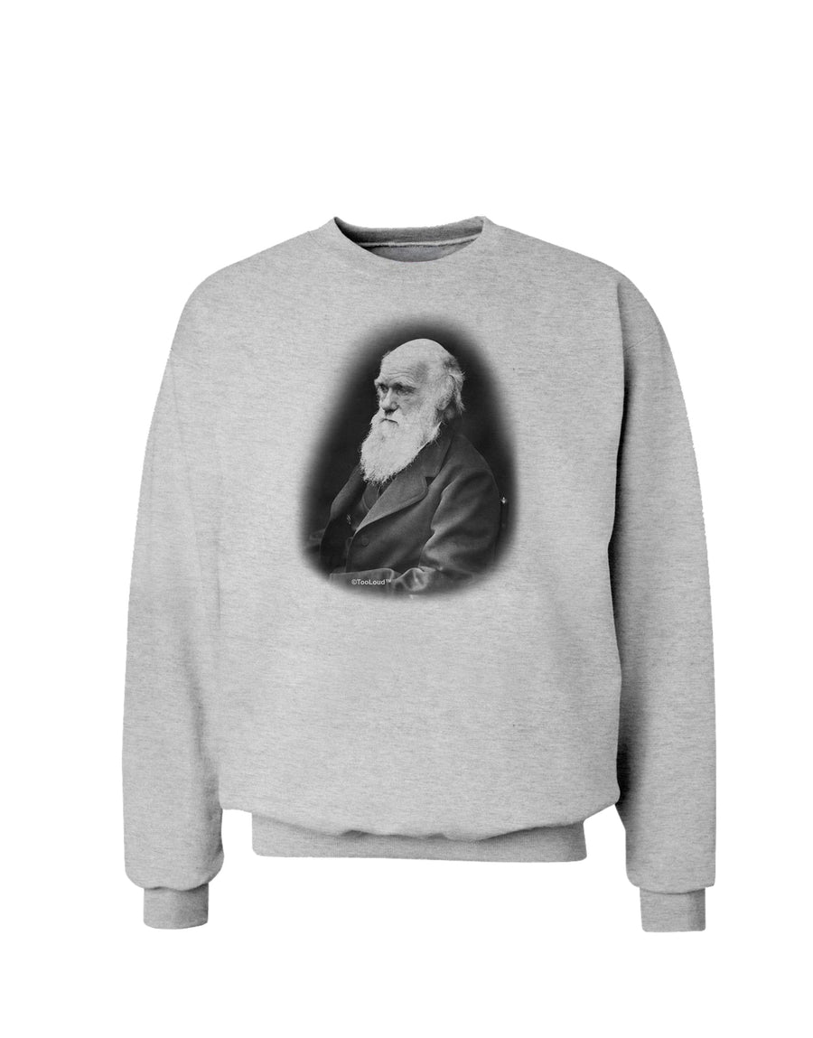 Charles Darwin Black and White Sweatshirt by TooLoud-Sweatshirts-TooLoud-White-Small-Davson Sales