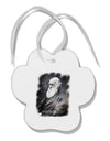 Charles Darwin In Space Paw Print Shaped Ornament by TooLoud-Ornament-TooLoud-White-Davson Sales