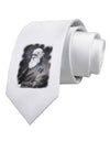 Charles Darwin In Space Printed White Necktie by TooLoud