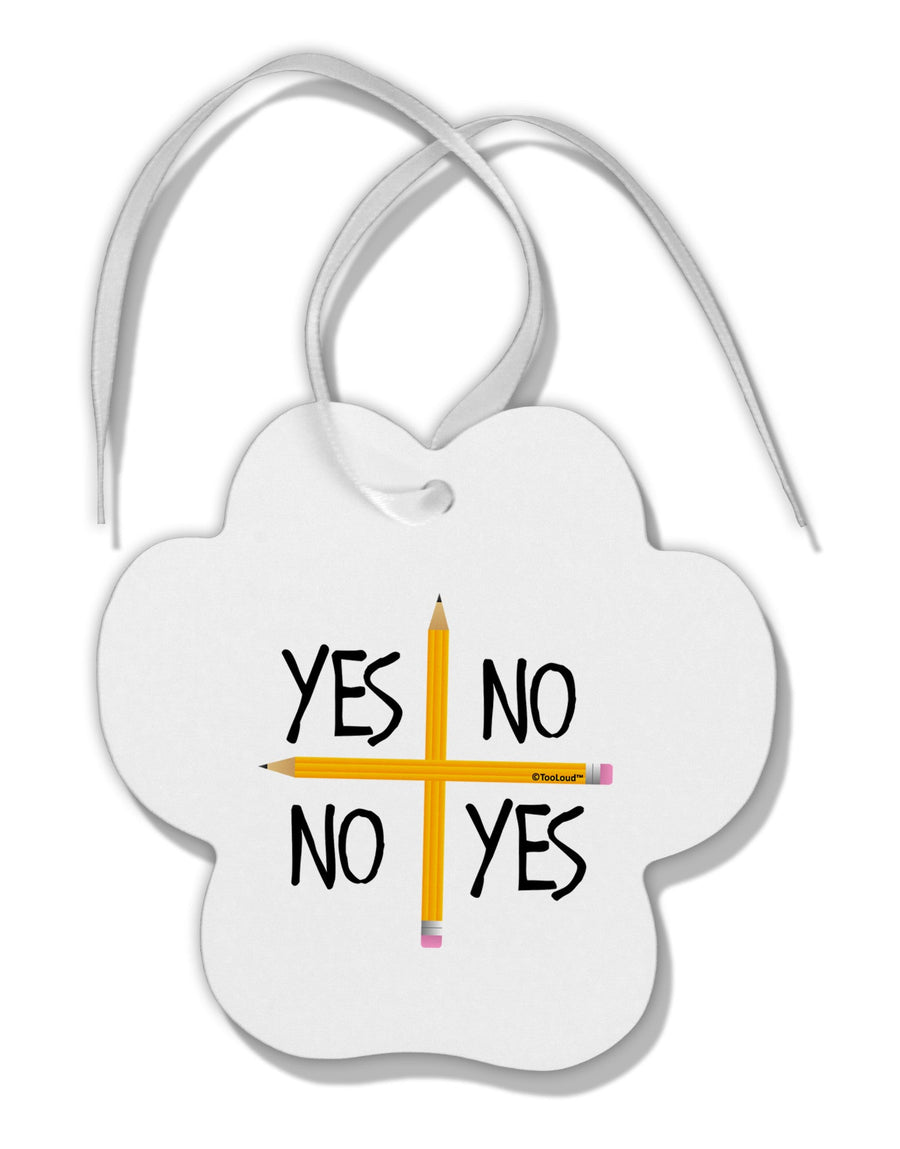 Charlie Charlie Challenge Paw Print Shaped Ornament-Ornament-TooLoud-White-Davson Sales