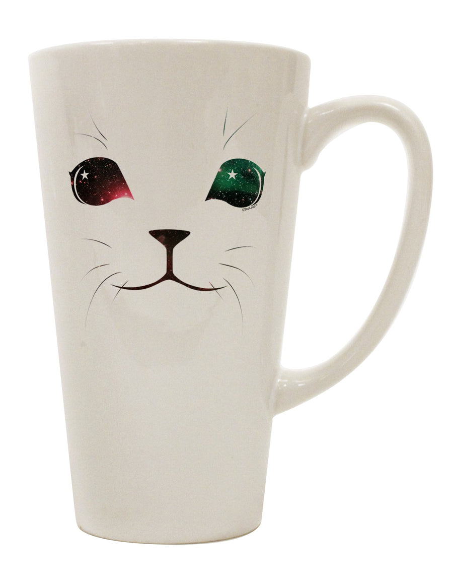 Charming Celestial Feline 16 Ounce Conical Latte Coffee Mug - Expertly Crafted by TooLoud-Conical Latte Mug-TooLoud-White-Davson Sales