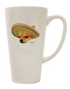 Charming Chihuahua Dog with Sombrero - Exquisite Patchwork Design 16 Ounce Conical Latte Coffee Mug by TooLoud-Conical Latte Mug-TooLoud-White-Davson Sales