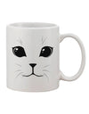 Charming Feline Visage Adorned 11 oz Coffee Mug - TooLoud-11 OZ Coffee Mug-TooLoud-White-Davson Sales