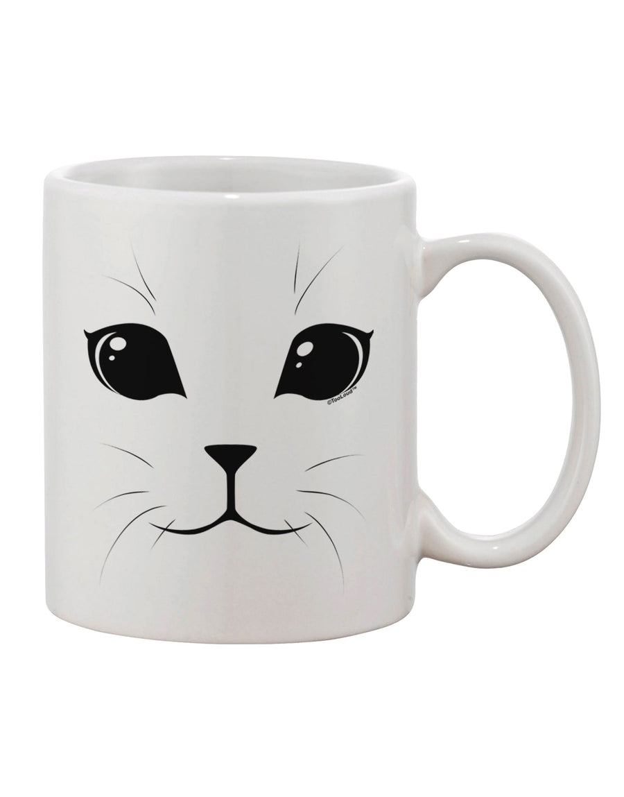 Charming Feline Visage Adorned 11 oz Coffee Mug - TooLoud-11 OZ Coffee Mug-TooLoud-White-Davson Sales