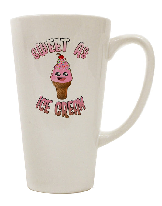 Charming Ice Cream Cone - Delightfully Sweet 16 Ounce Conical Latte Coffee Mug - TooLoud-Conical Latte Mug-TooLoud-White-Davson Sales