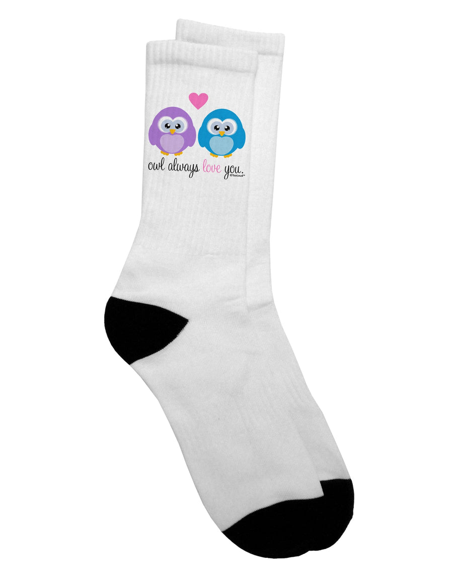 Charming Owl-Themed Adult Crew Socks - Crafted by TooLoud-Socks-TooLoud-White-Ladies-4-6-Davson Sales