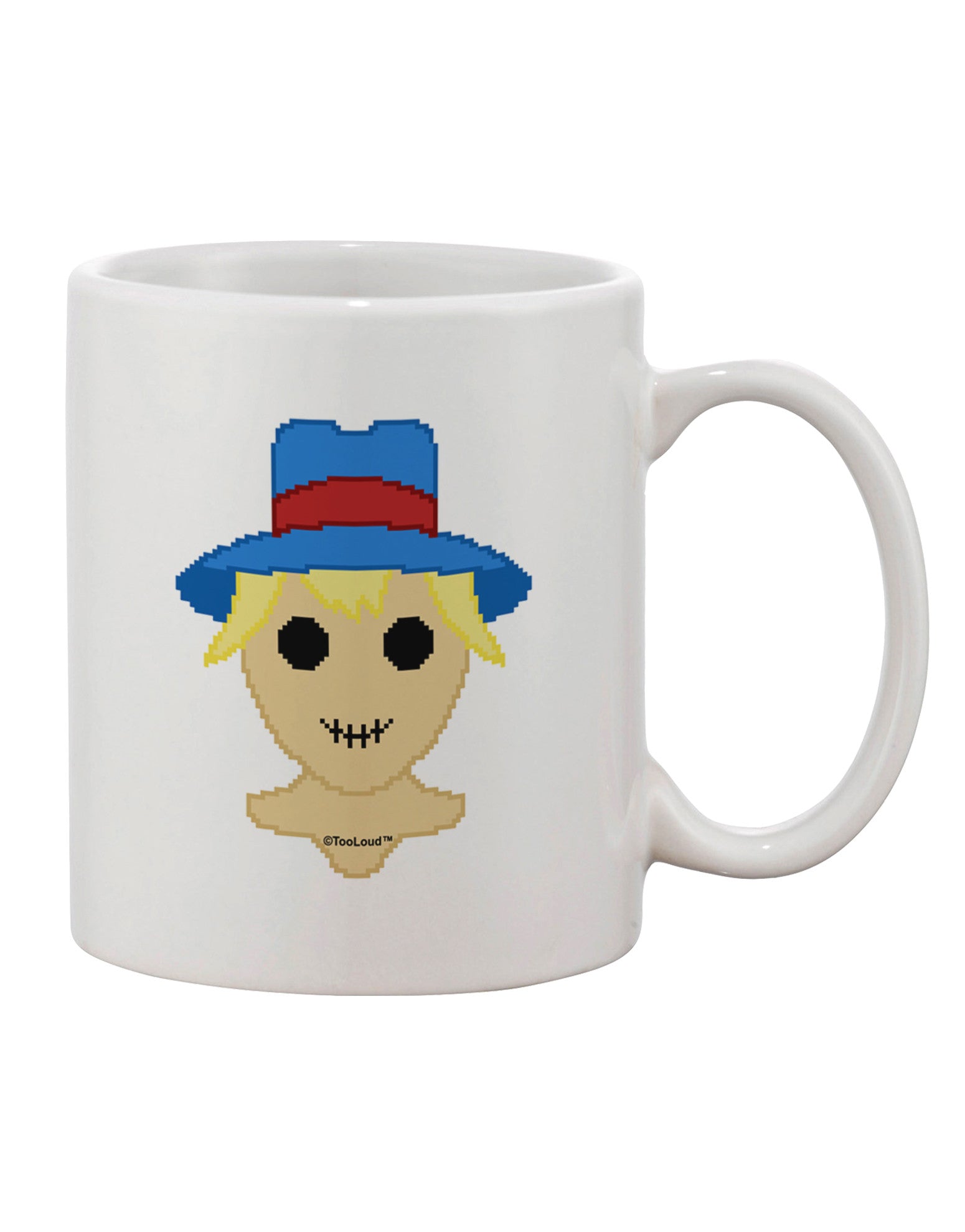 Charming Pixel Scarecrow Design on an 11 oz Coffee Mug - TooLoud-11 OZ Coffee Mug-TooLoud-White-Davson Sales