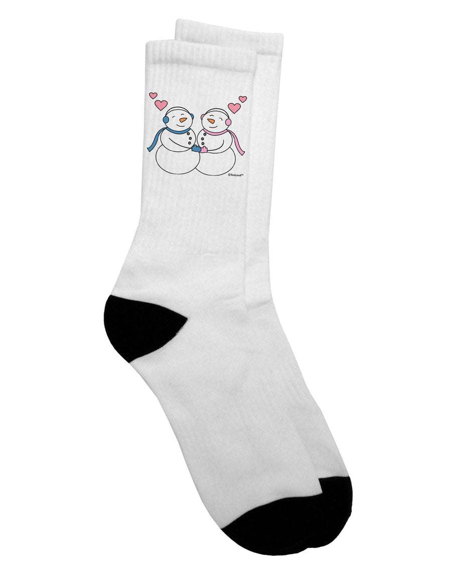 Charming Snowman and Snowwoman Couple Adult Crew Socks - Exclusively by TooLoud-Socks-TooLoud-White-Ladies-4-6-Davson Sales