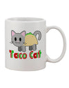 Charming Taco Cat Themed 11 oz Coffee Mug - Expertly Crafted by TooLoud-11 OZ Coffee Mug-TooLoud-White-Davson Sales