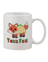 Charming Taco Fox Typography Adorned 11 oz Coffee Mug - TooLoud-11 OZ Coffee Mug-TooLoud-White-Davson Sales