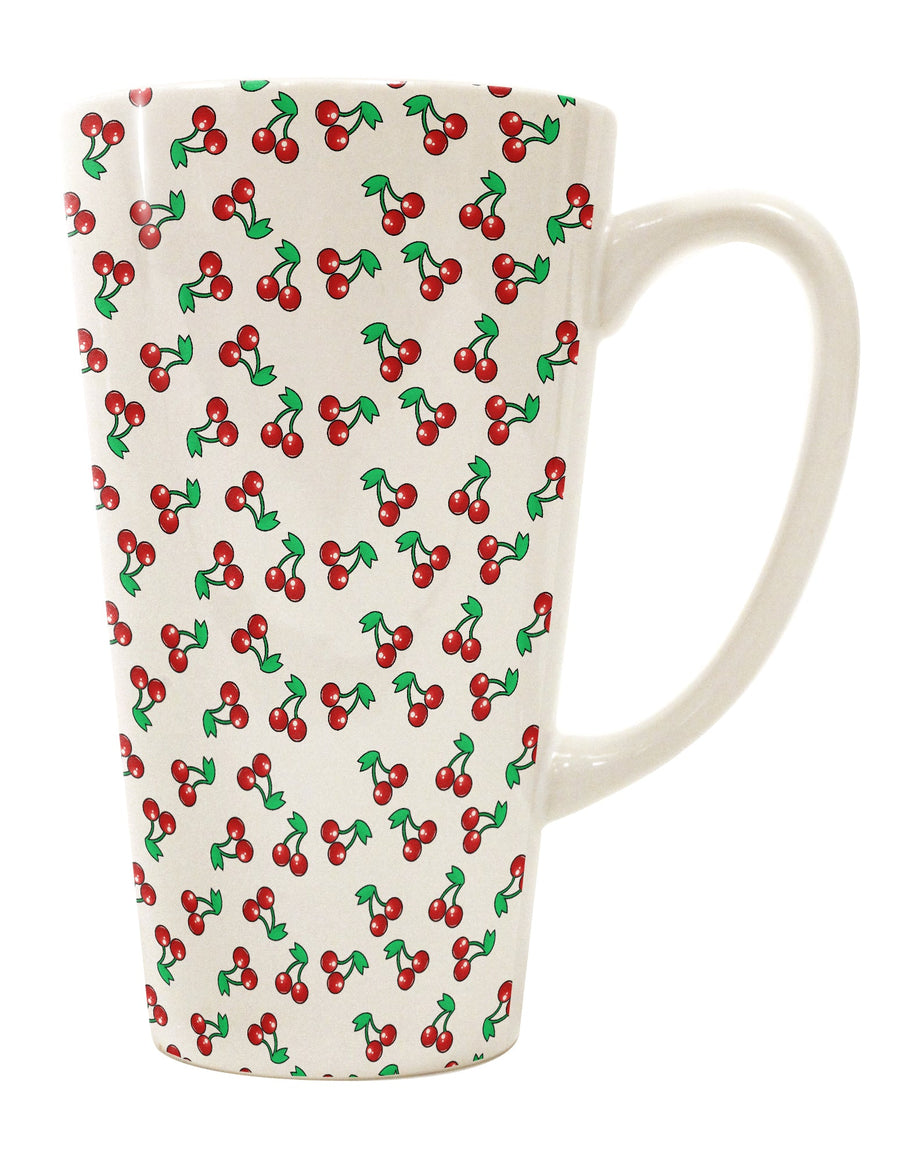 Cherries Abound: A 16 Ounce Conical Latte Coffee Mug for the Discerning Drinkware Enthusiast - TooLoud-Conical Latte Mug-TooLoud-White-Davson Sales