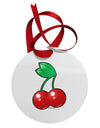 Cherries Circular Metal Ornament-Ornament-TooLoud-White-Davson Sales