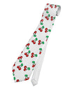 Cherries Everywhere Printed White Necktie by TooLoud