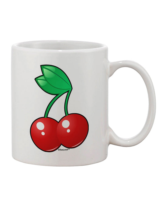 Cherries Patterned 11 oz Coffee Mug - Expertly Crafted Drinkware TooLoud-11 OZ Coffee Mug-TooLoud-White-Davson Sales