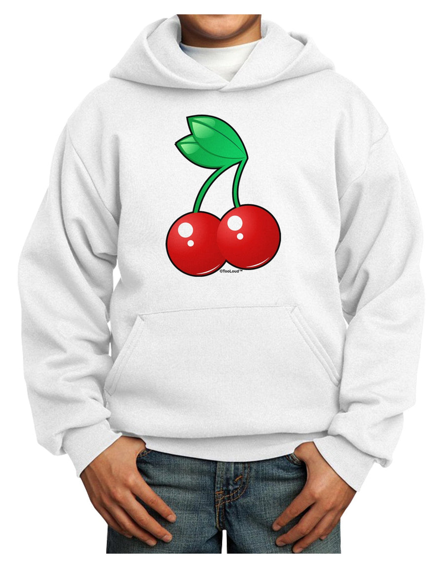 Cherries Youth Hoodie Pullover Sweatshirt-Youth Hoodie-TooLoud-White-XL-Davson Sales