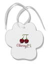 Cherry Pi Paw Print Shaped Ornament-Ornament-TooLoud-White-Davson Sales