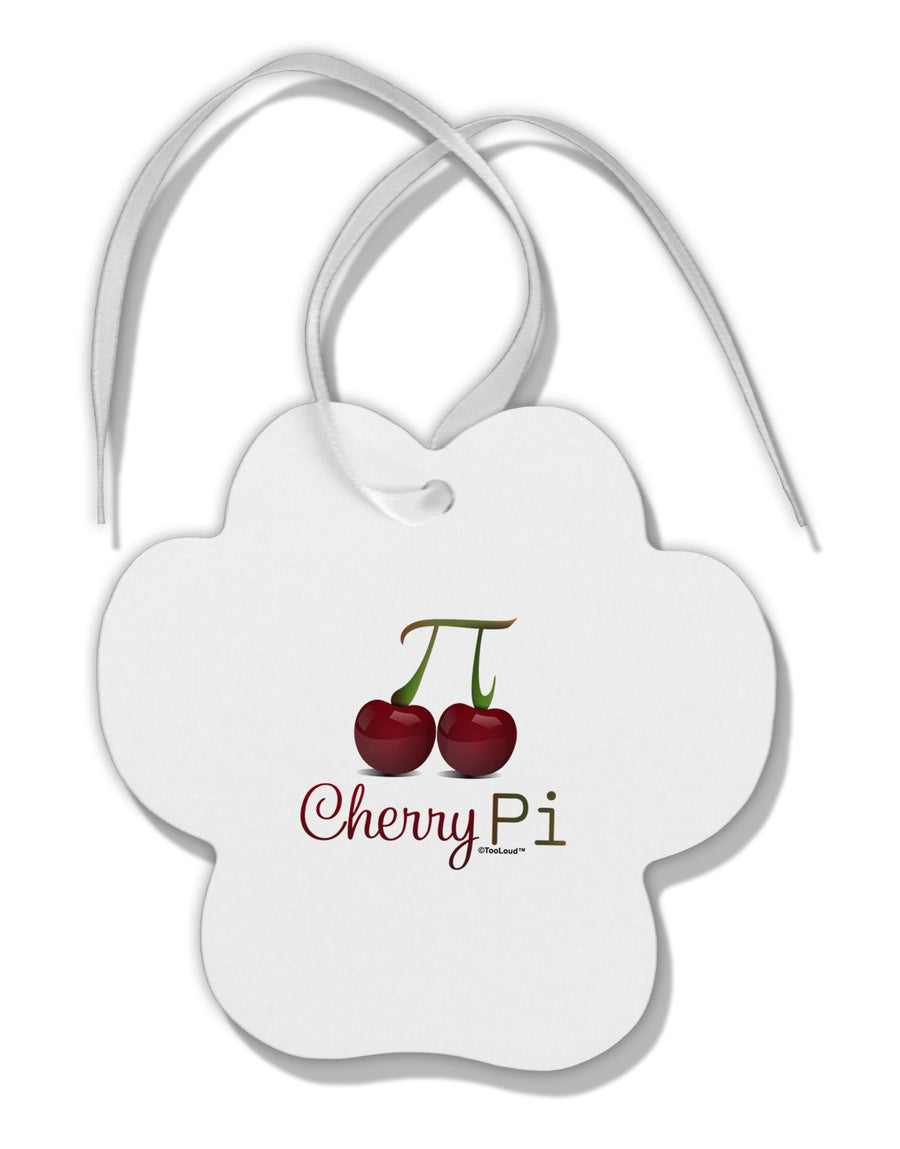 Cherry Pi Paw Print Shaped Ornament-Ornament-TooLoud-White-Davson Sales