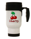 Cherry Text Stainless Steel 14oz Travel Mug-Travel Mugs-TooLoud-White-Davson Sales