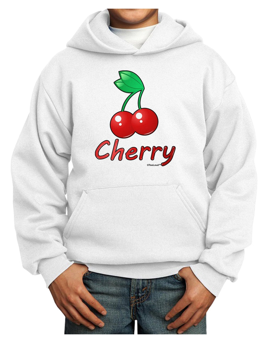 Cherry Text Youth Hoodie Pullover Sweatshirt-Youth Hoodie-TooLoud-White-XL-Davson Sales