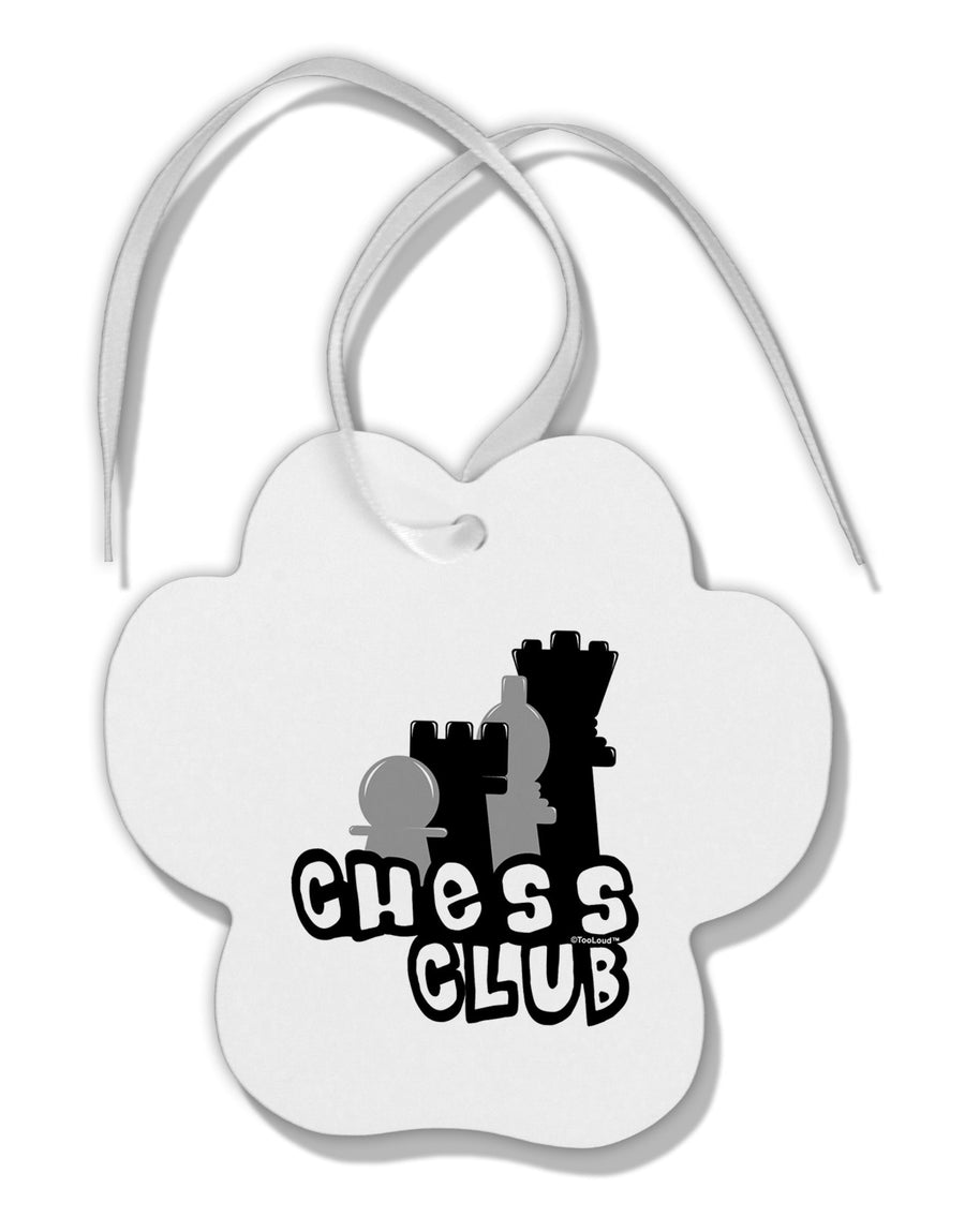 Chess Club Paw Print Shaped Ornament by TooLoud-Ornament-TooLoud-White-Davson Sales