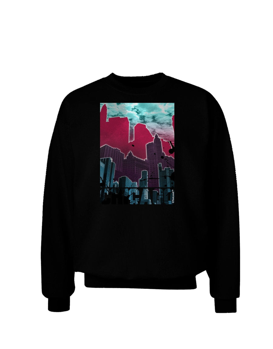 Chicago Abstract 2 Adult Dark Sweatshirt-Sweatshirts-TooLoud-Black-XXX-Large-Davson Sales