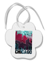 Chicago Abstract 2 Paw Print Shaped Ornament-Ornament-TooLoud-White-Davson Sales