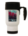 Chicago Abstract 2 Stainless Steel 14oz Travel Mug-Travel Mugs-TooLoud-White-Davson Sales