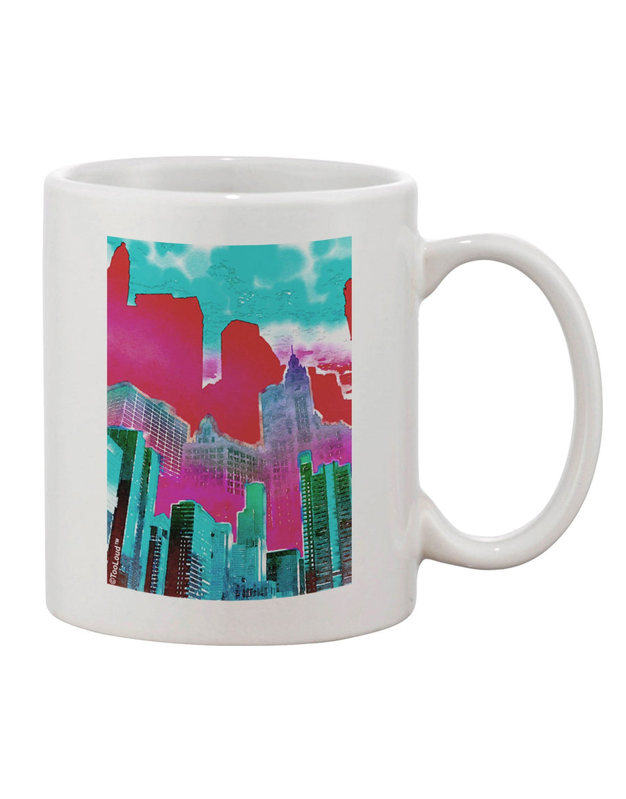 Chicago Abstract 2 Watercolor Printed 11 oz Coffee Mug - Expertly Crafted Drinkware-11 OZ Coffee Mug-TooLoud-White-Davson Sales