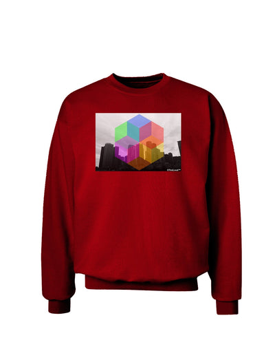 Chicago Abstract Adult Dark Sweatshirt-Sweatshirts-TooLoud-Deep-Red-XXX-Large-Davson Sales