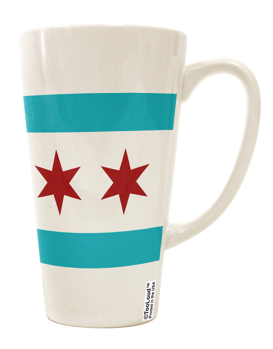 Chicago Flag AOP 16 Ounce Conical Latte Coffee Mug - Expertly Crafted Drinkware-Conical Latte Mug-TooLoud-White-Davson Sales