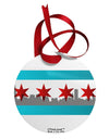 Chicago Flag Skyline AOP Circular Metal Ornament All Over Print-Ornament-TooLoud-White-Davson Sales