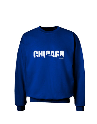 Chicago Skyline Cutout Adult Dark Sweatshirt by TooLoud-Sweatshirts-TooLoud-Deep-Royal-Blue-Small-Davson Sales