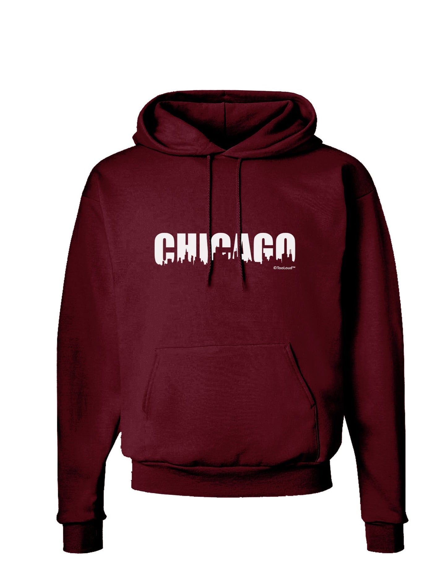 Chicago Skyline Cutout Dark Hoodie Sweatshirt by TooLoud-Hoodie-TooLoud-Maroon-Small-Davson Sales
