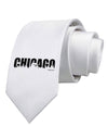 Chicago Skyline Cutout Printed White Necktie by TooLoud