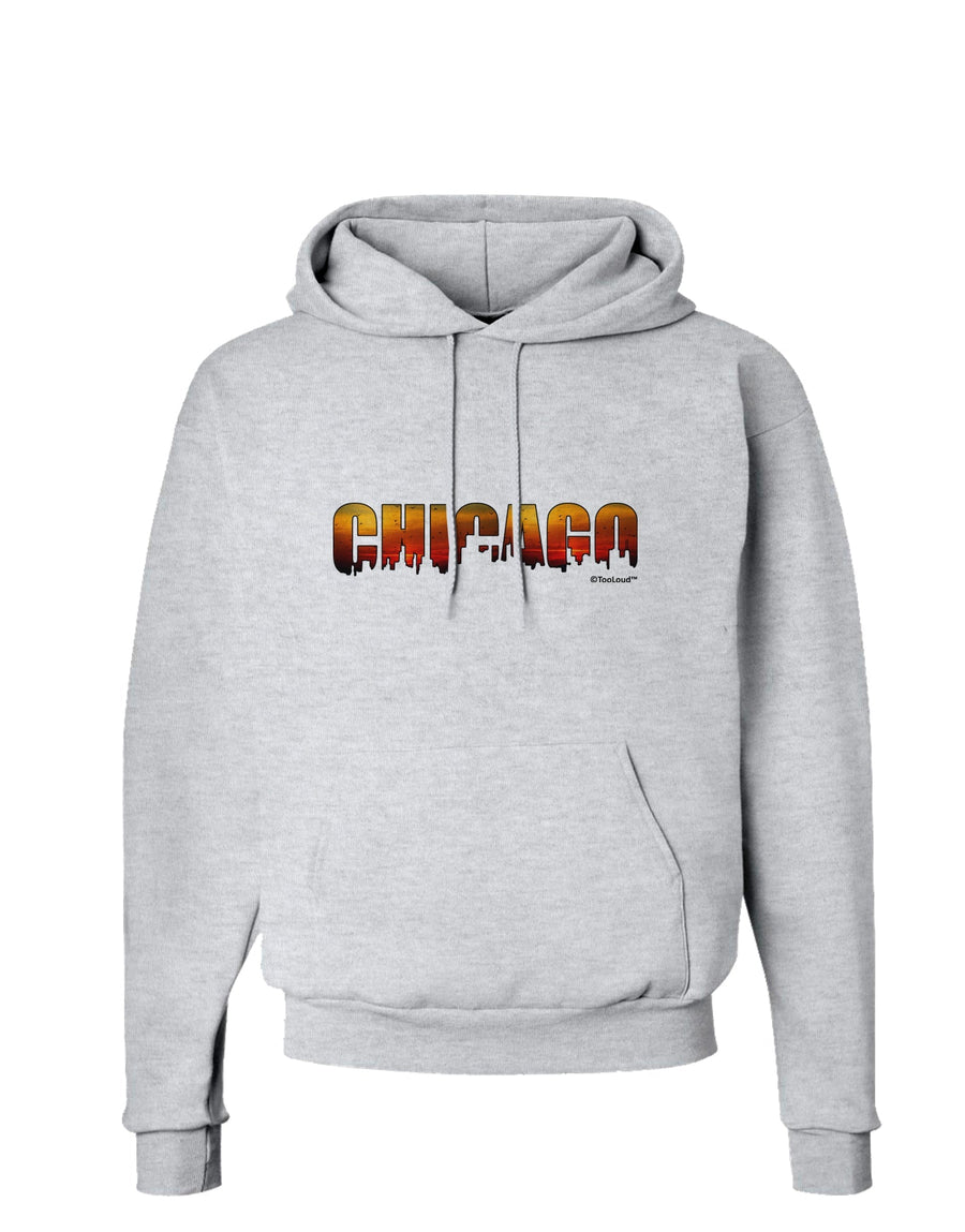 Chicago Skyline Cutout - Sunset Sky Hoodie Sweatshirt by TooLoud-Hoodie-TooLoud-White-Small-Davson Sales