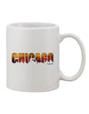 Chicago Skyline Cutout - Sunset Sky Printed 11 oz Coffee Mug - Expertly Crafted by TooLoud-11 OZ Coffee Mug-TooLoud-White-Davson Sales