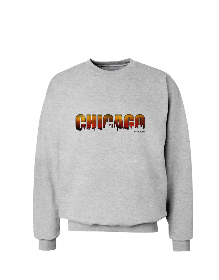 Chicago Skyline Cutout - Sunset Sky Sweatshirt by TooLoud-Sweatshirts-TooLoud-White-Small-Davson Sales