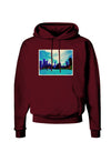 Chicago Skyline Watercolor Dark Hoodie Sweatshirt-Hoodie-TooLoud-Maroon-Small-Davson Sales