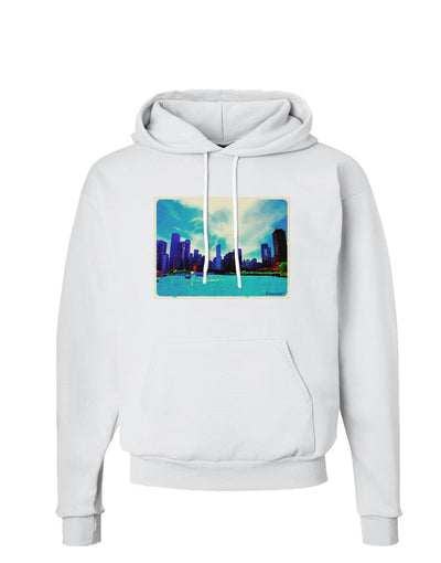 Chicago Skyline Watercolor Hoodie Sweatshirt-Hoodie-TooLoud-White-Small-Davson Sales