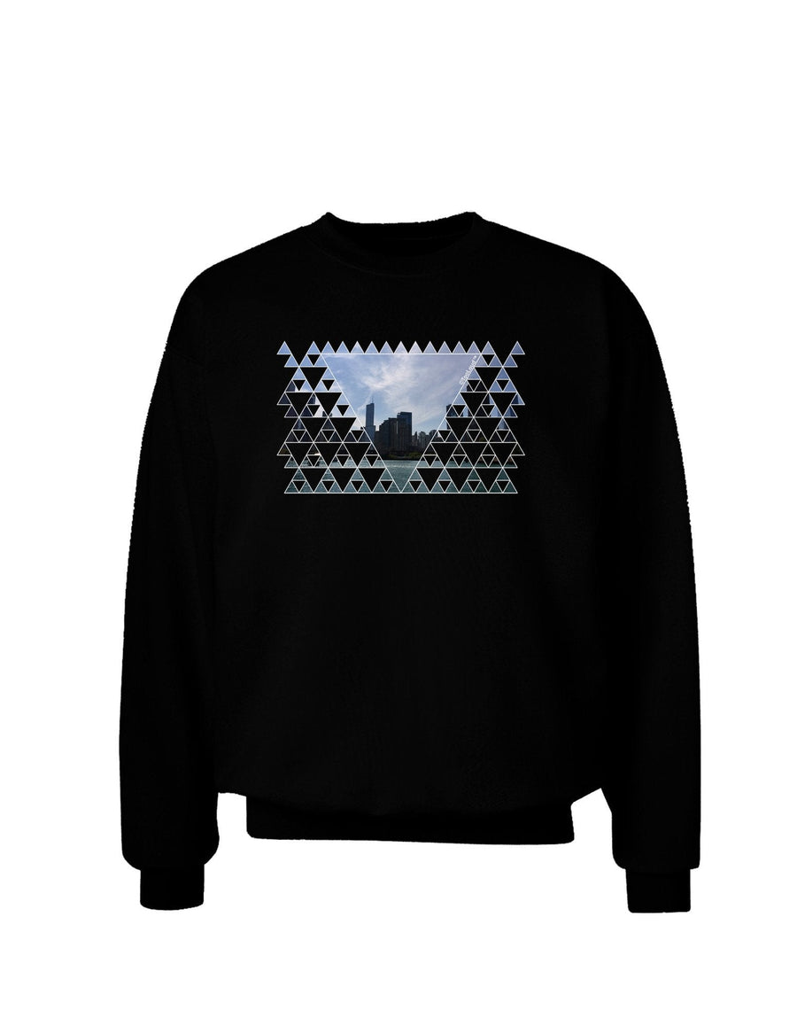 Chicago Triangles Adult Dark Sweatshirt-Sweatshirts-TooLoud-Black-XXX-Large-Davson Sales