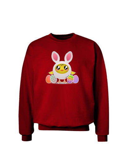 Chick In Bunny Costume Adult Dark Sweatshirt-Sweatshirts-TooLoud-Deep-Red-Small-Davson Sales