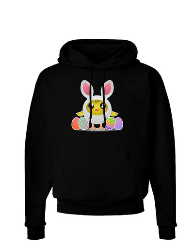 Chick In Bunny Costume Dark Hoodie Sweatshirt-Hoodie-TooLoud-Black-Small-Davson Sales