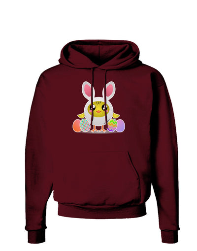 Chick In Bunny Costume Dark Hoodie Sweatshirt-Hoodie-TooLoud-Maroon-Small-Davson Sales